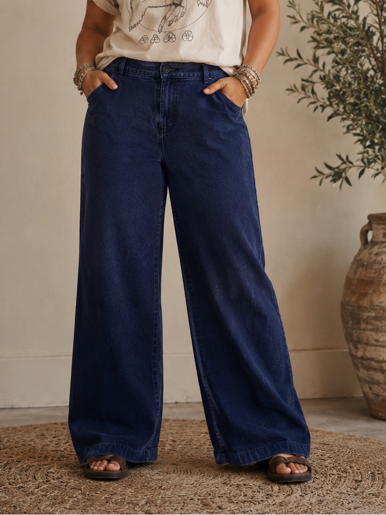 St. John Pants Navy Knit Straight Leg Gold Accents Size 12